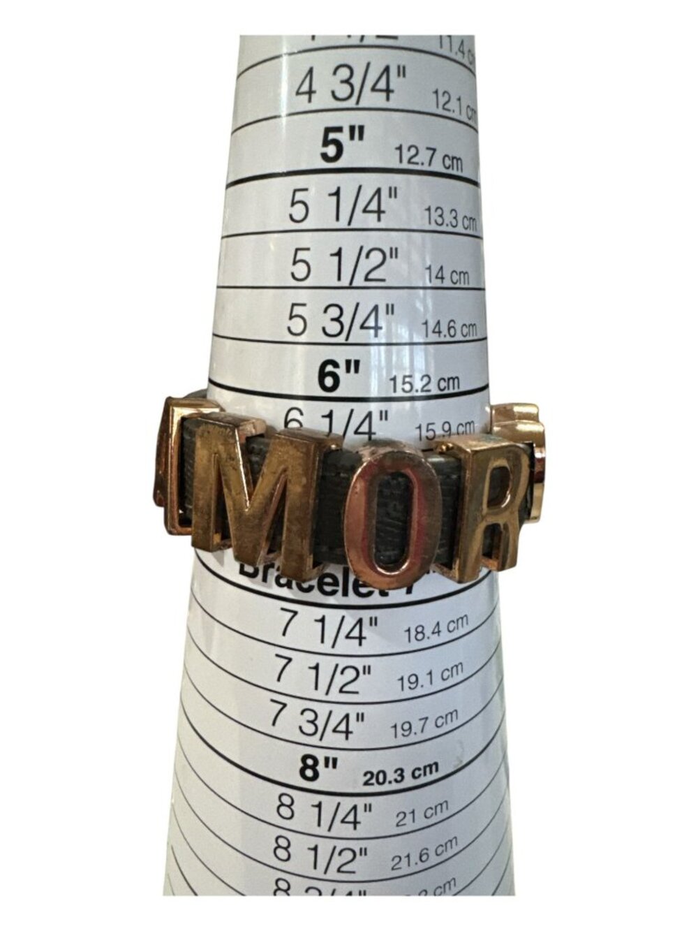 I Love Roma Leather Bracelet With Gold-Tone Amor Lettering & Heart Design - Picture 8 of 8